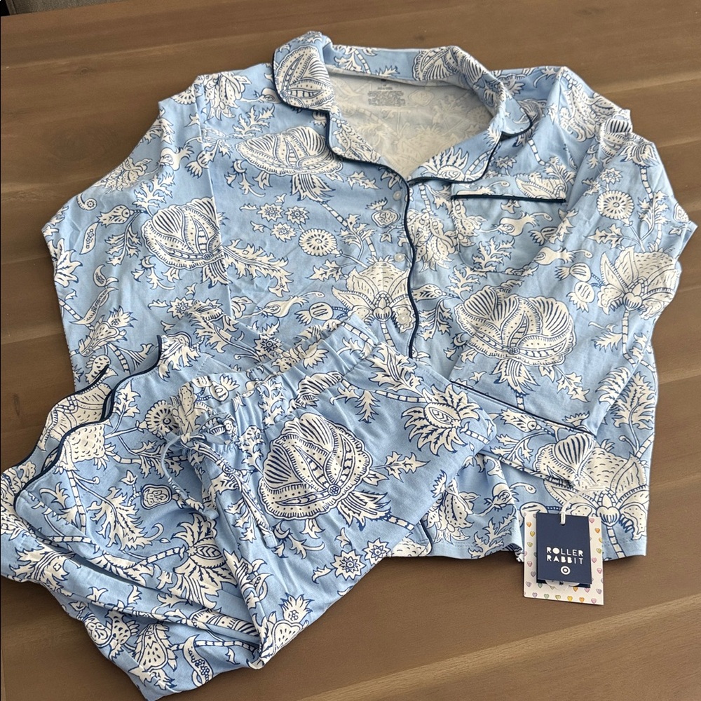 NWT Roller Rabbit Target collaboration Blue Pajama Set M